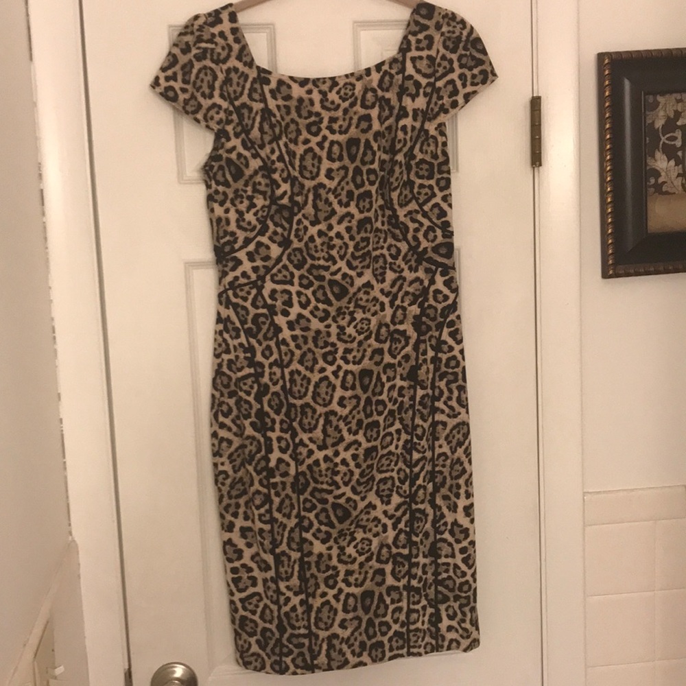 Leopard cap sleeve dress
